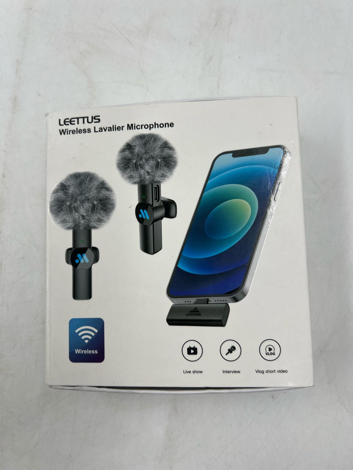 Leettus 2pcs micrófono inalámbrico con Clip para iPhone iPad