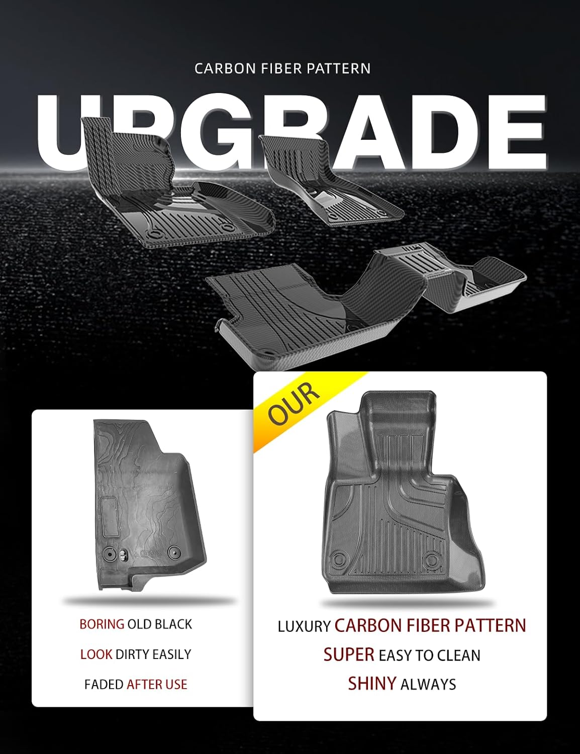 Alfombrillas de fibra de carbono aptas para BMW Serie 5 2017-2023