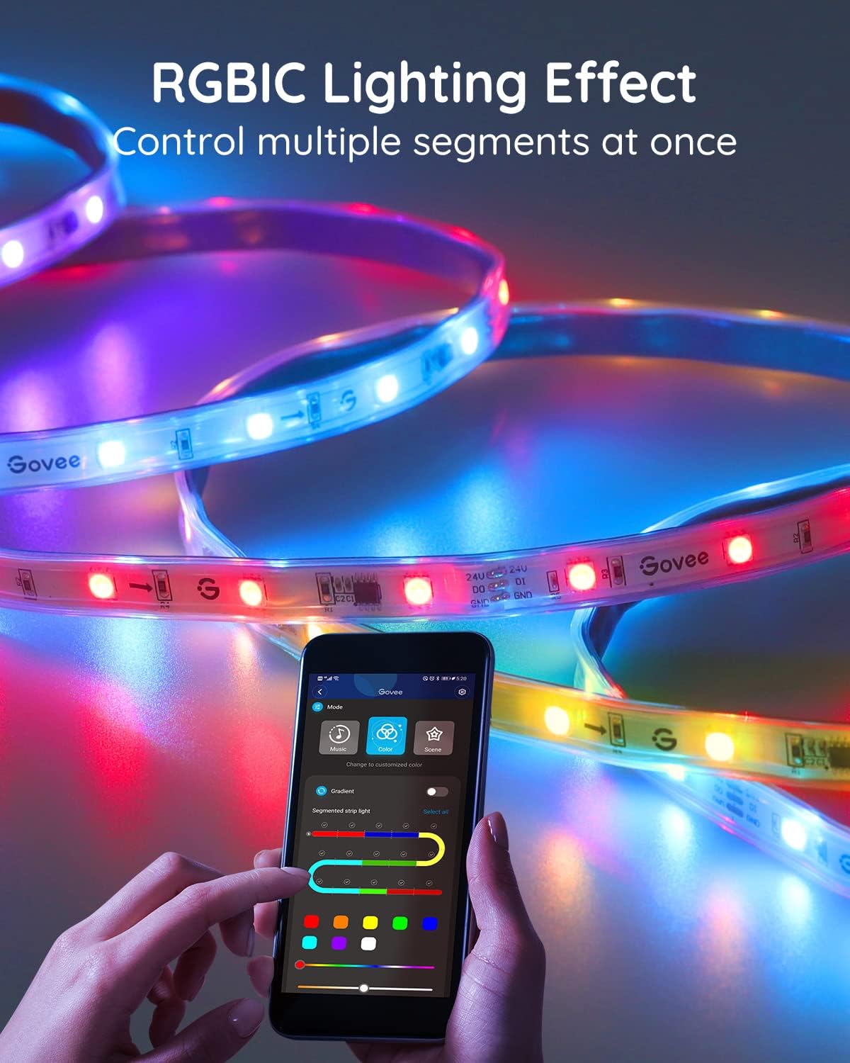 Govee Tira de Luces LED Inteligentes para Exteriores.RGBIC, IP65.