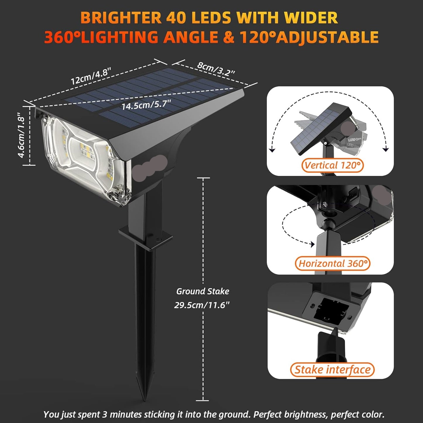 Luces solares, con color, para exteriores, impermeables, 9 modos.