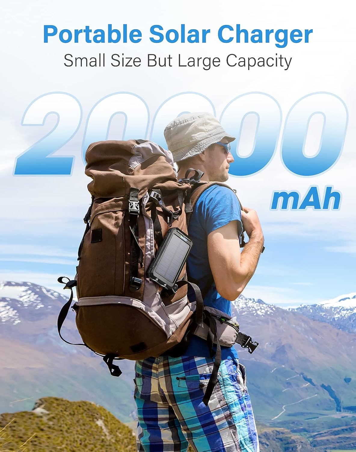 Banco de energía solar portátil de 36800 mAh