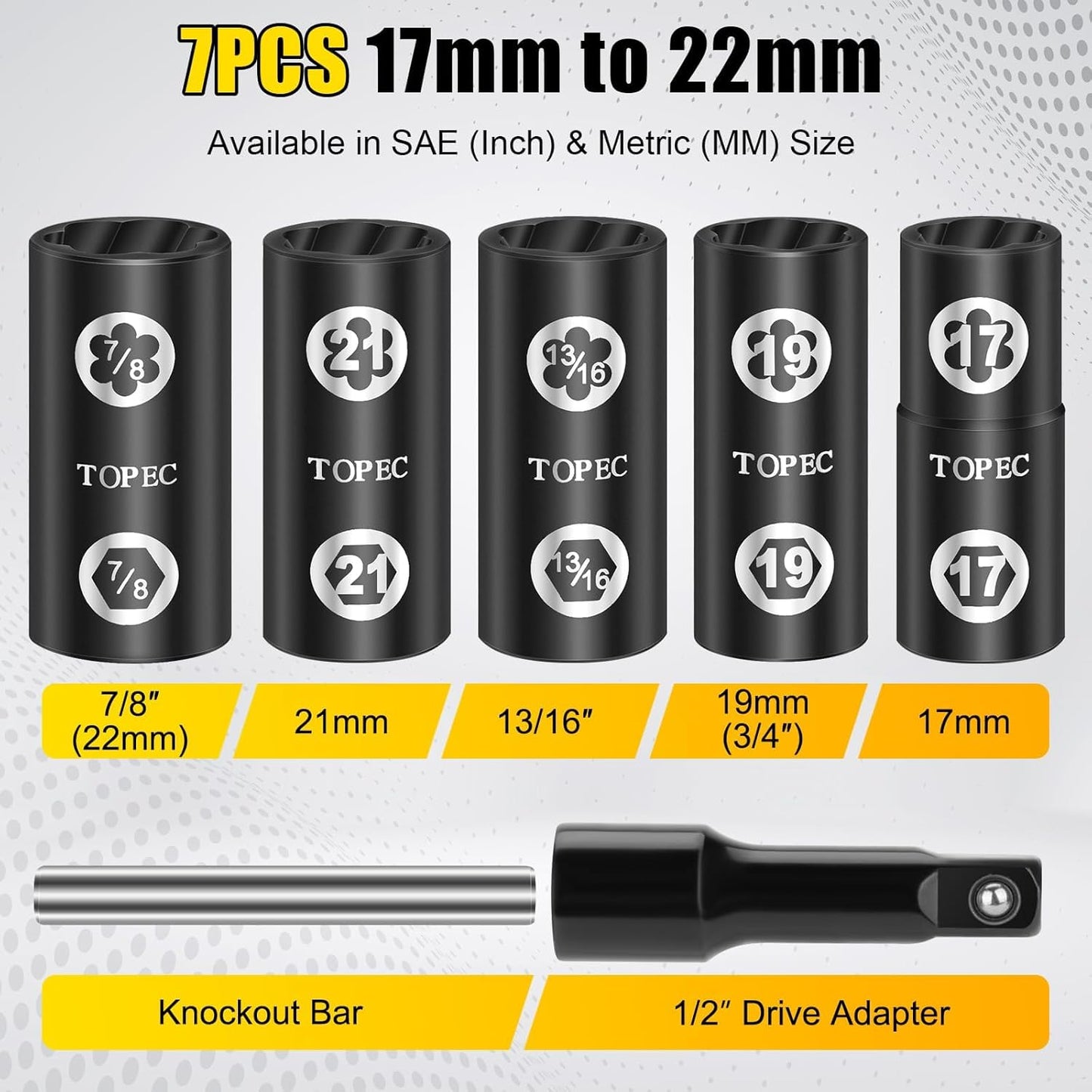 Kit de dados extractores para birlos de coche, 7 piezas.(USADO)