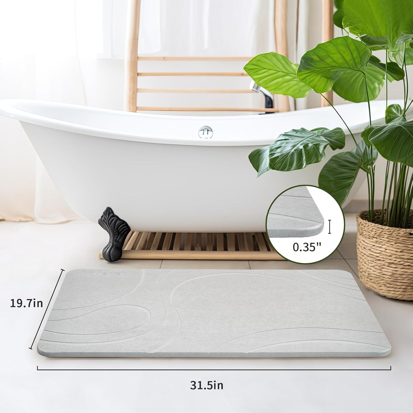 TAPETE DE BAÑO XMARRAT, XL, SECADO RAPIDO, ANTIDESLIZANTE.