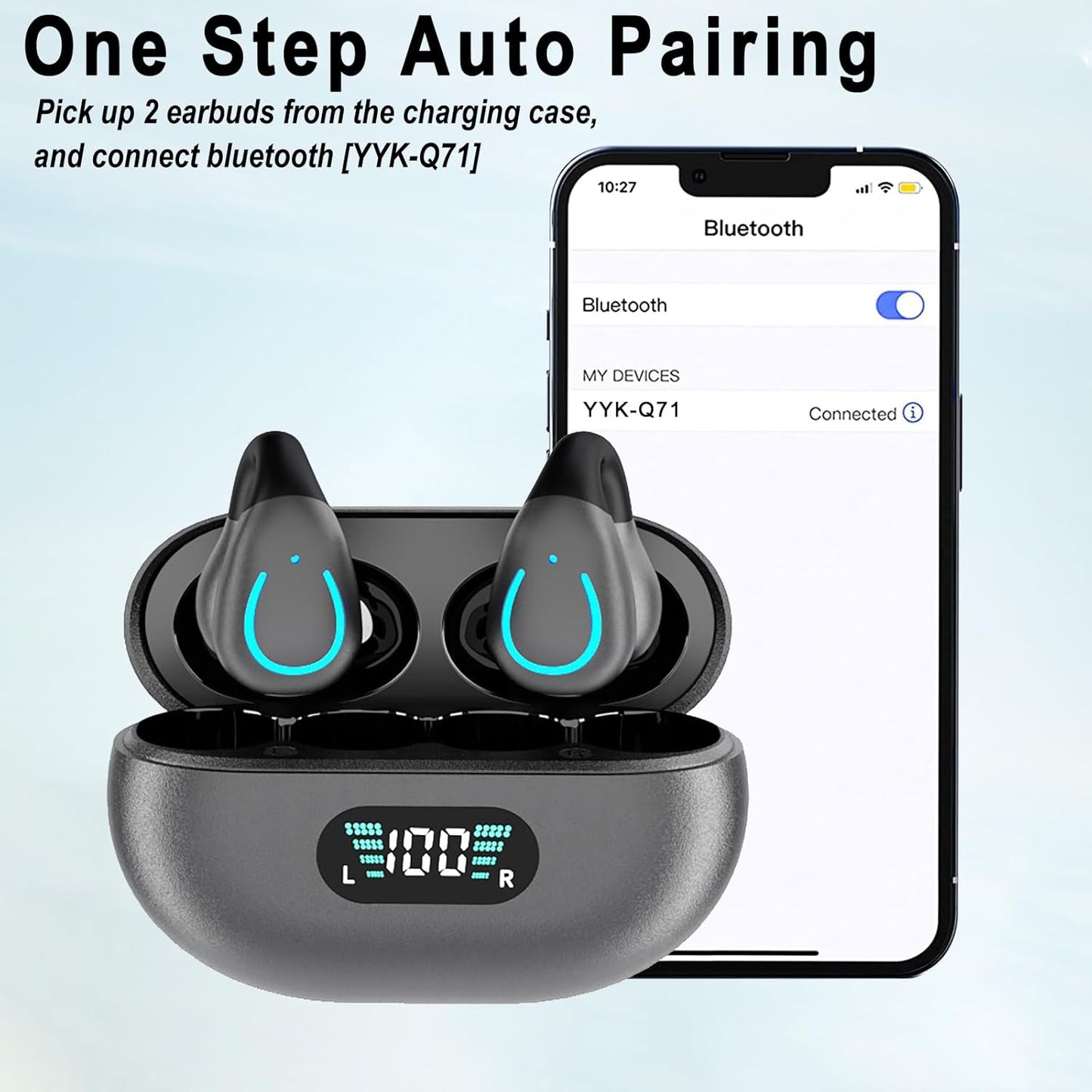 Auriculares YYK-Q71 De Conducción Ósea Abierta Bluetooth Gris