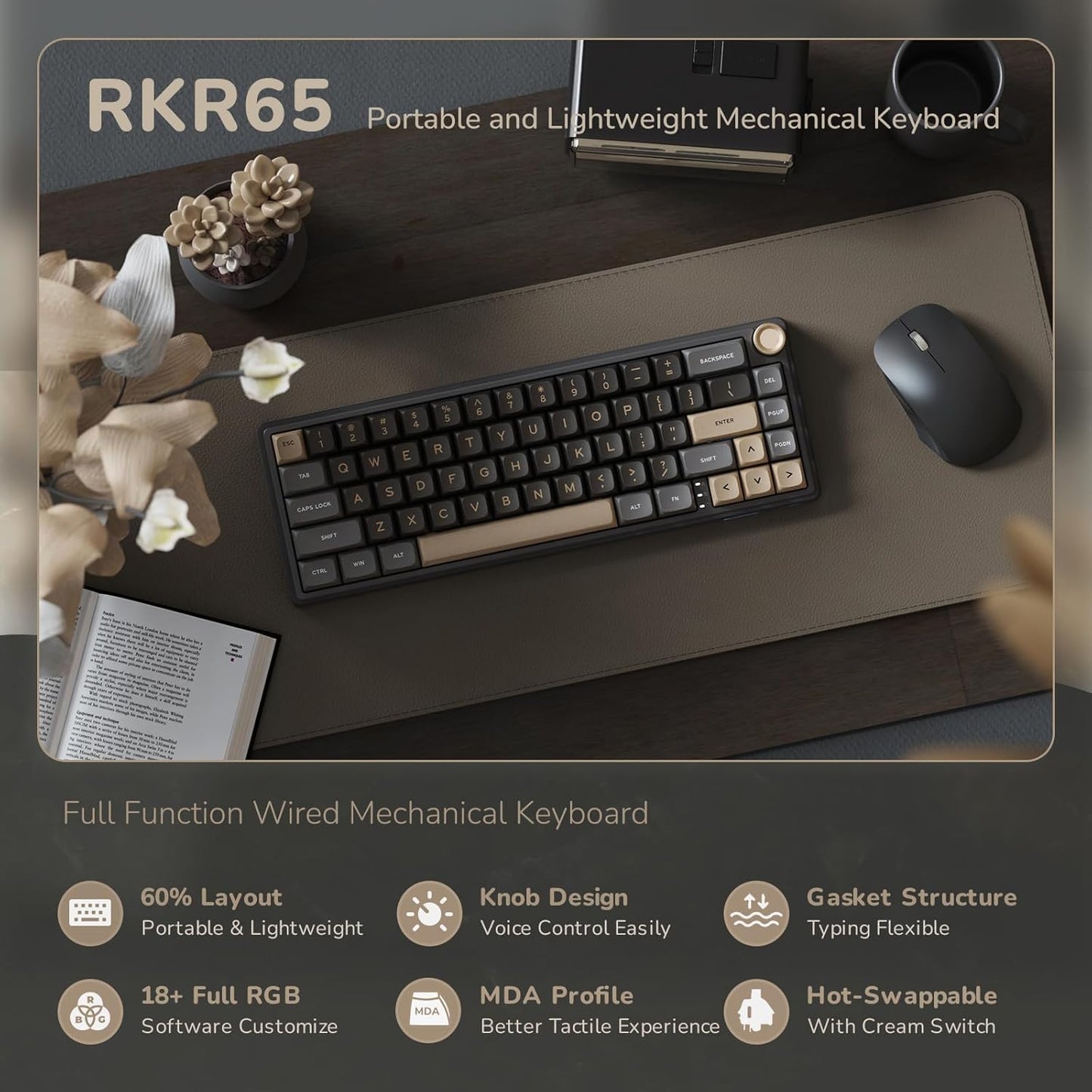 RK ROYAL KLUDGE R65 - Teclado mecánico gaming.