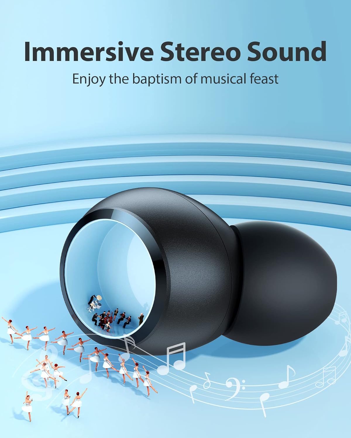 ZINGBIRD - con Bluetooth 5.0, mini auriculares integrados.