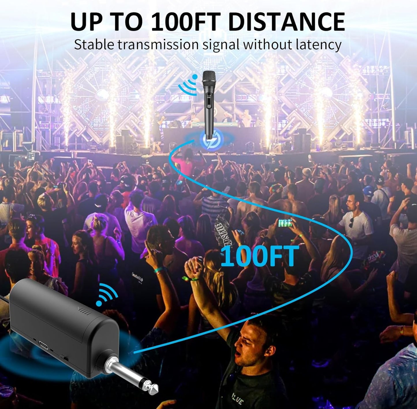 Aveek Micrófono de karaoke inalámbrico,micrófono para altavoces.