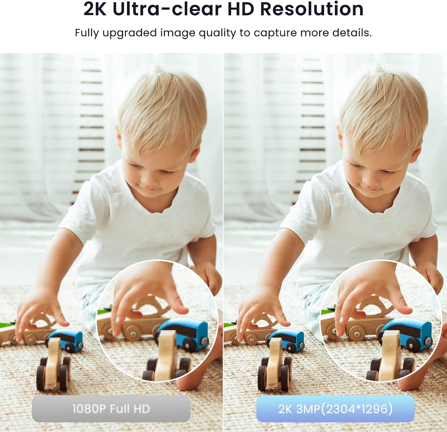 Cámaras de interior para seguridad en el hogar 2K.(USADA)