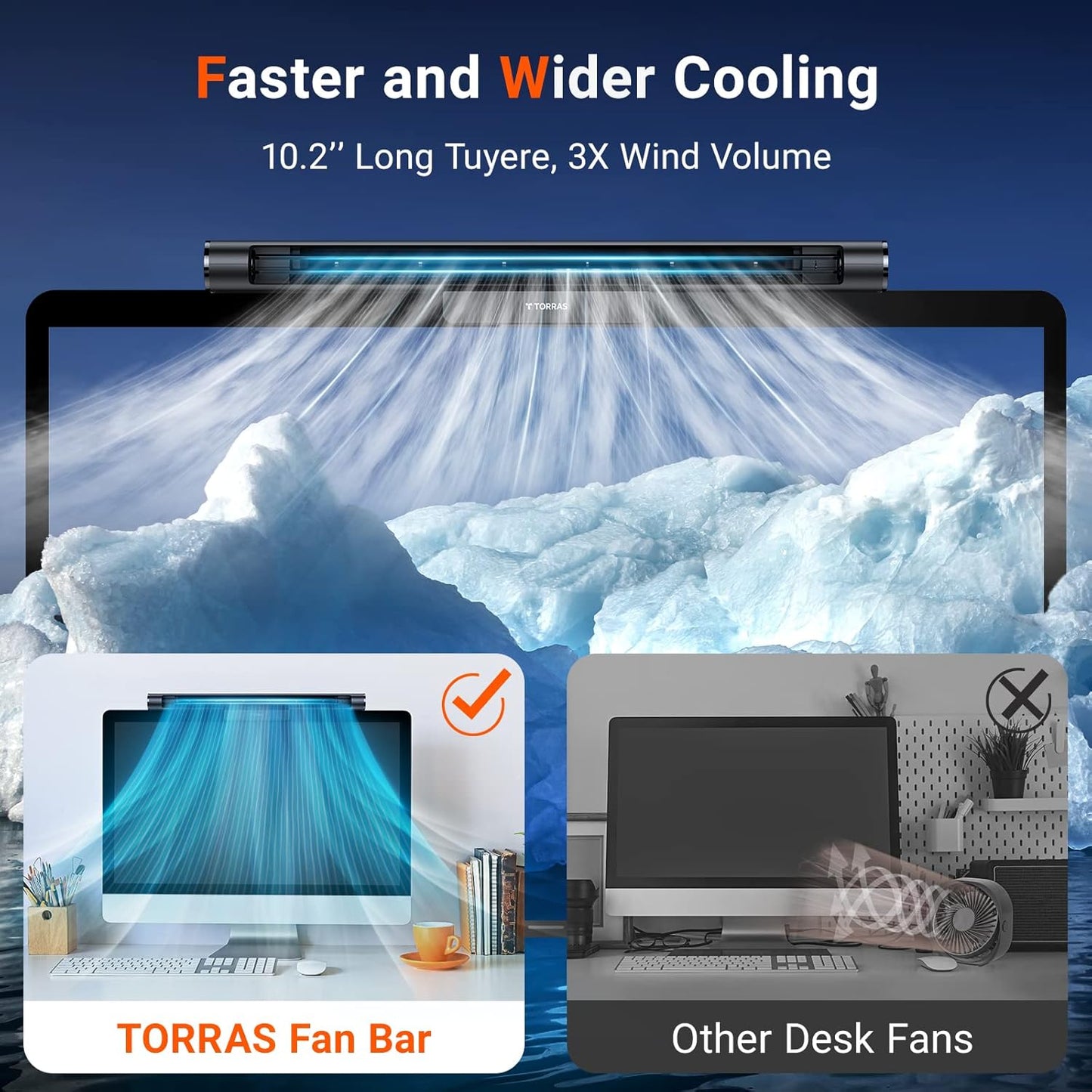 Ventilador de monitor sin aspas, tactil 3 vel. TORRAS