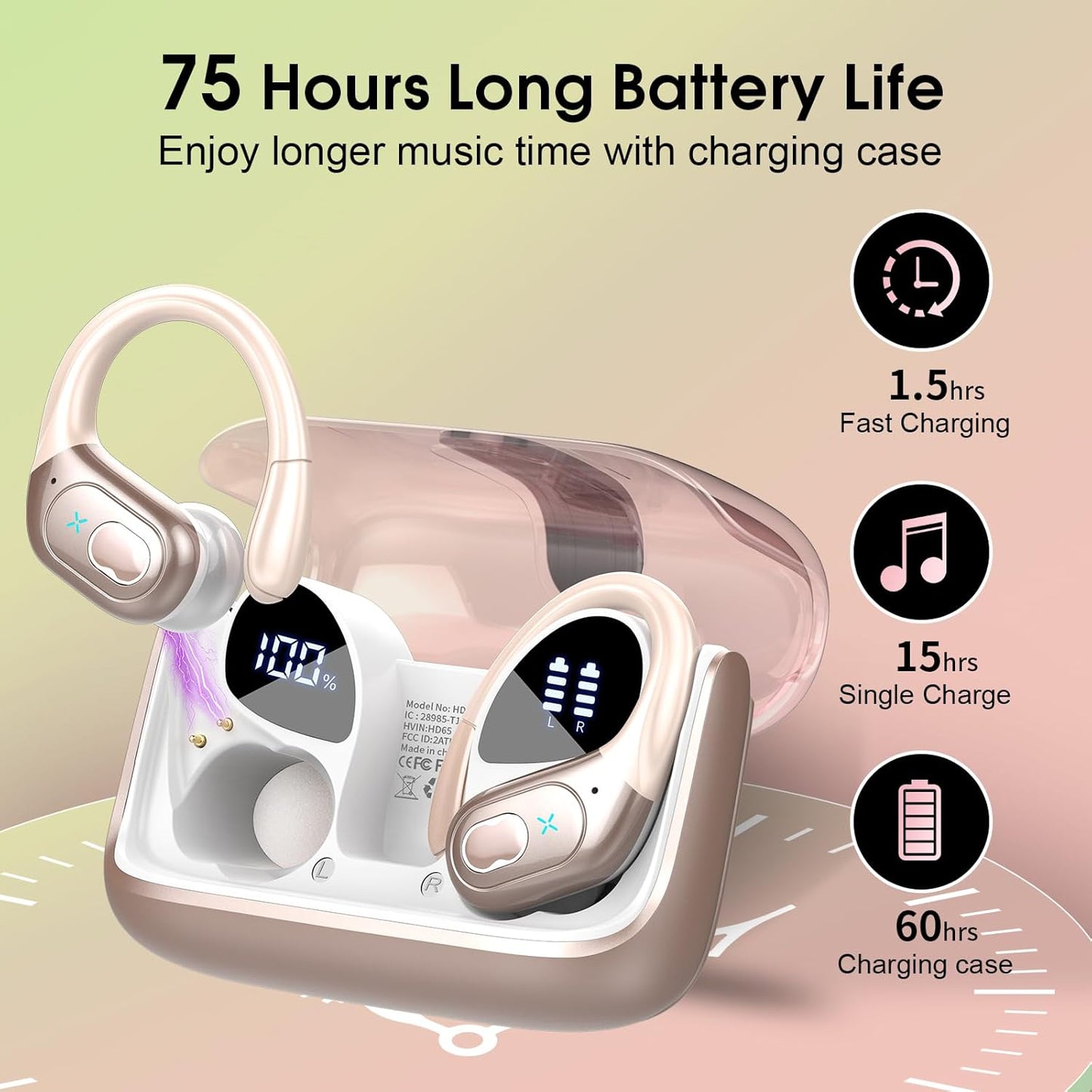 Aptkdoe HD65 Auriculares inalámbricos Bluetooth (USADO)