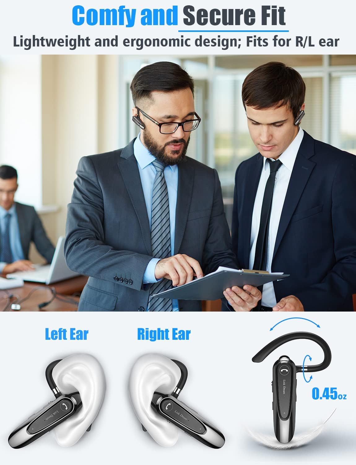 Link Dream - Auricular Bluetooth inalámbrico CVC8.0 para teléfono celular.