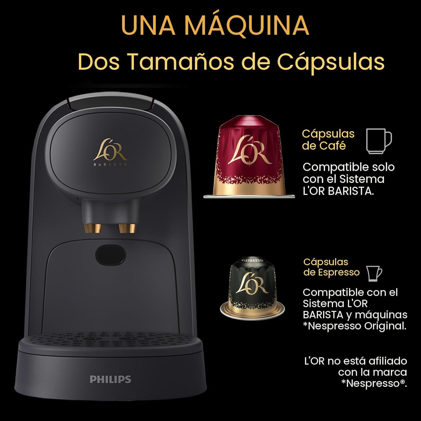 L'OR Philips, máquina de café y espresso Barista, (USADA).