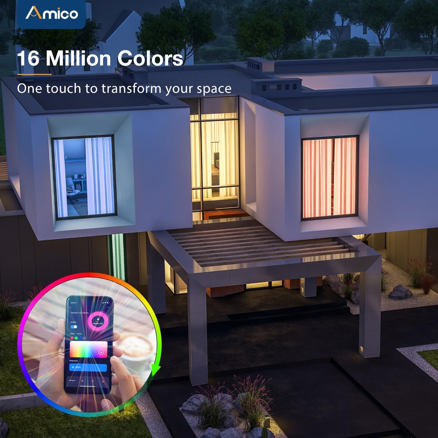 Amico Paquete de 6 luces LED inteligentes de 5/6 pulgadas,