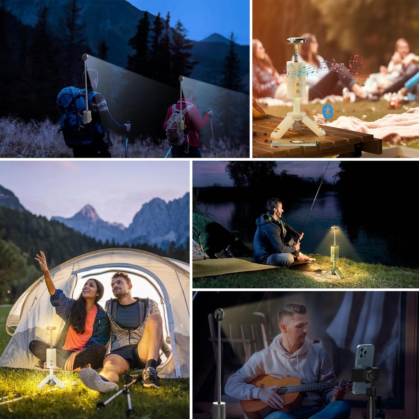 1Mii Lavaudio, Linterna de campamento con altavoz Bluetooth.