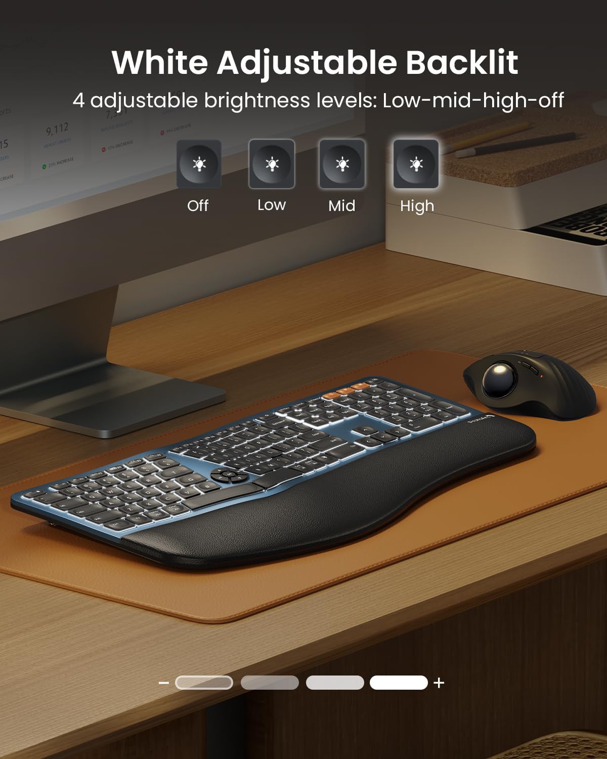TECLADO ERGONOMICO PROTOARC EK01 PLUS, INALAMBRICO.