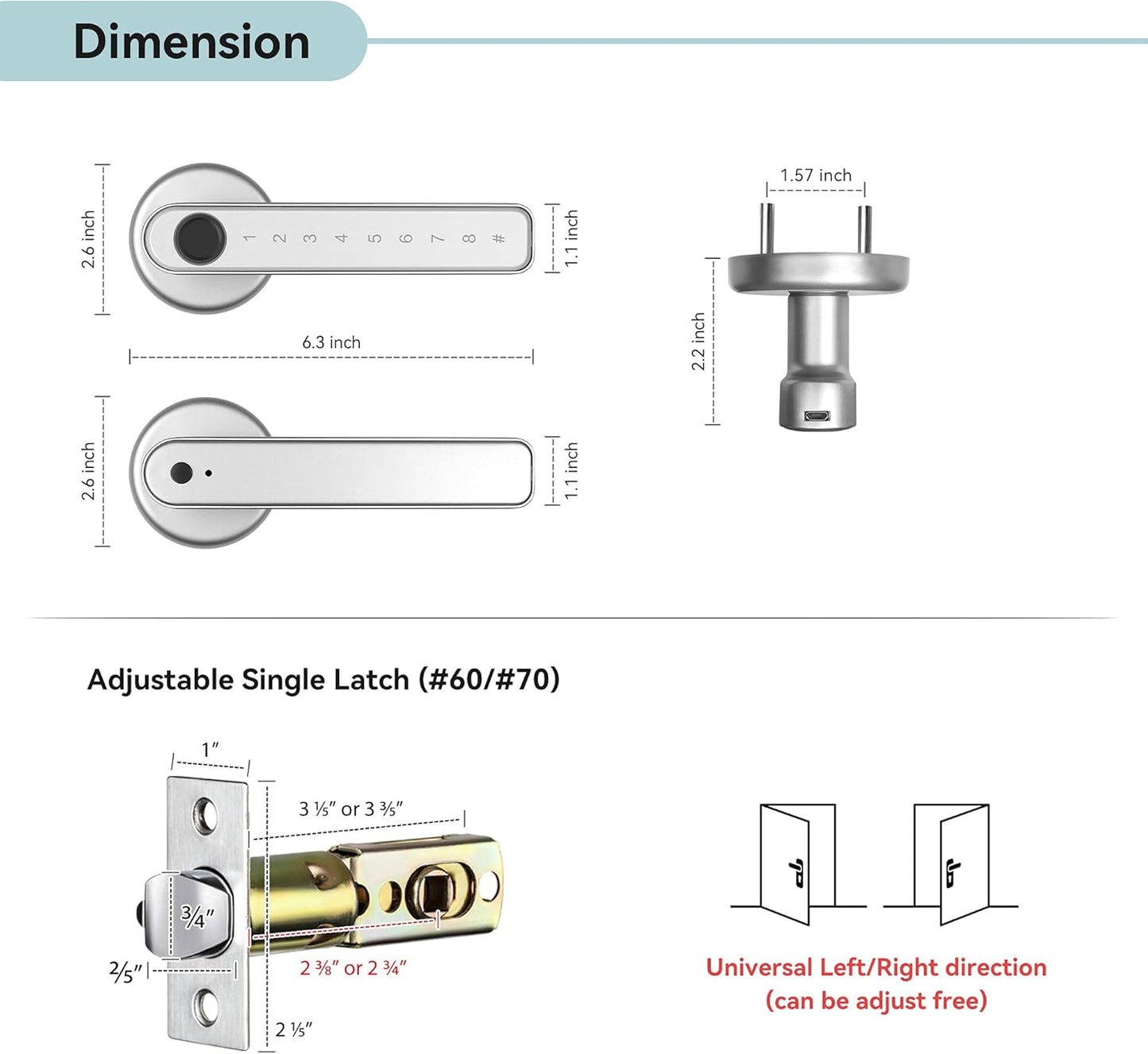Cerradura inteligente De Puerta Con Huella Dactilar Millionhome