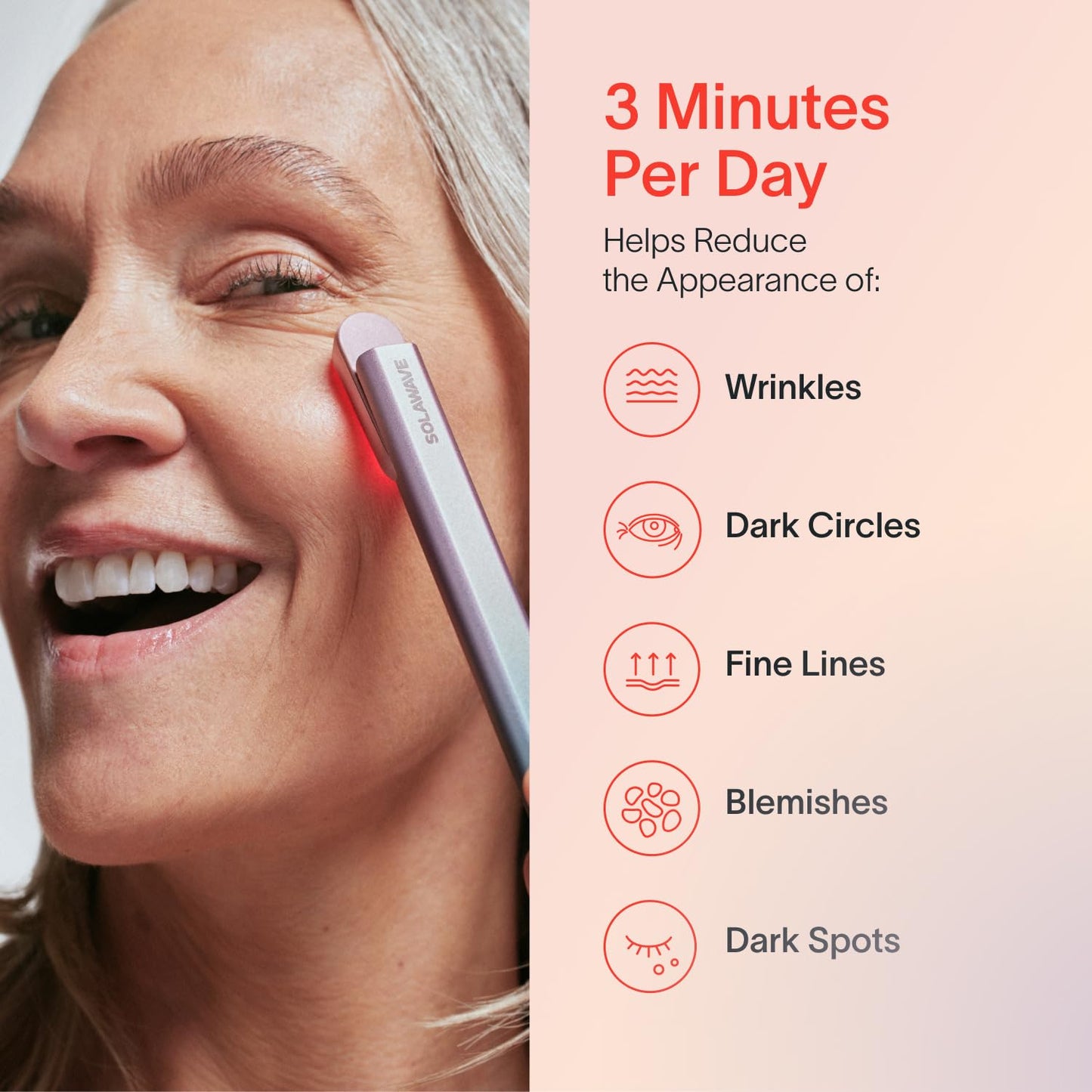 Solawave Paquete de suero de terapia facial 4 en 1 con varita de luz.