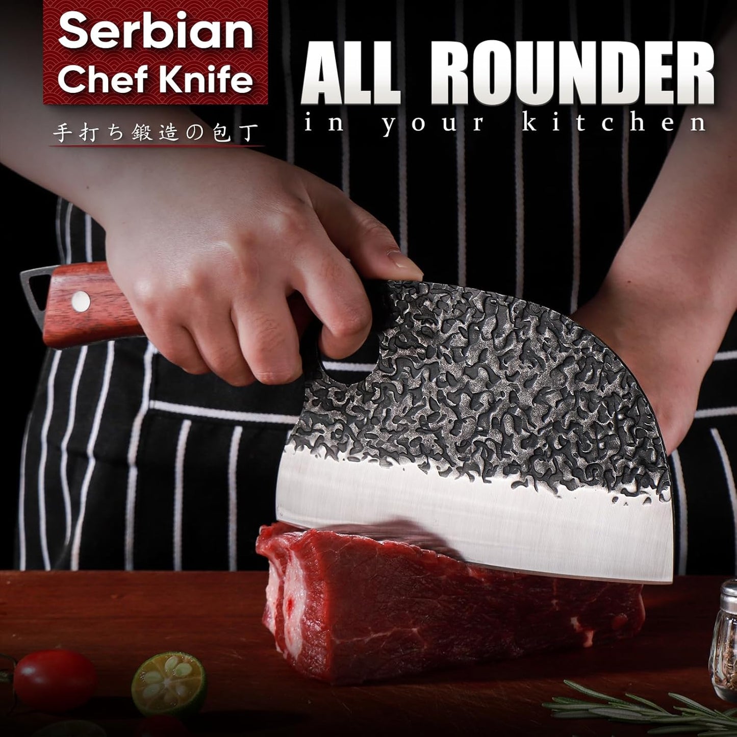 Juego de cuchillos de carnicero profesional, DRAGON RIOT.