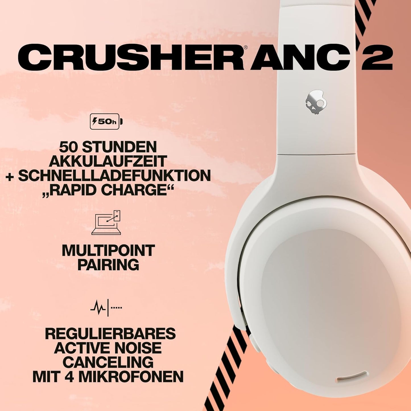 Audifonos Skullcandy Crusher ANC 2, Blanco, (USADO).