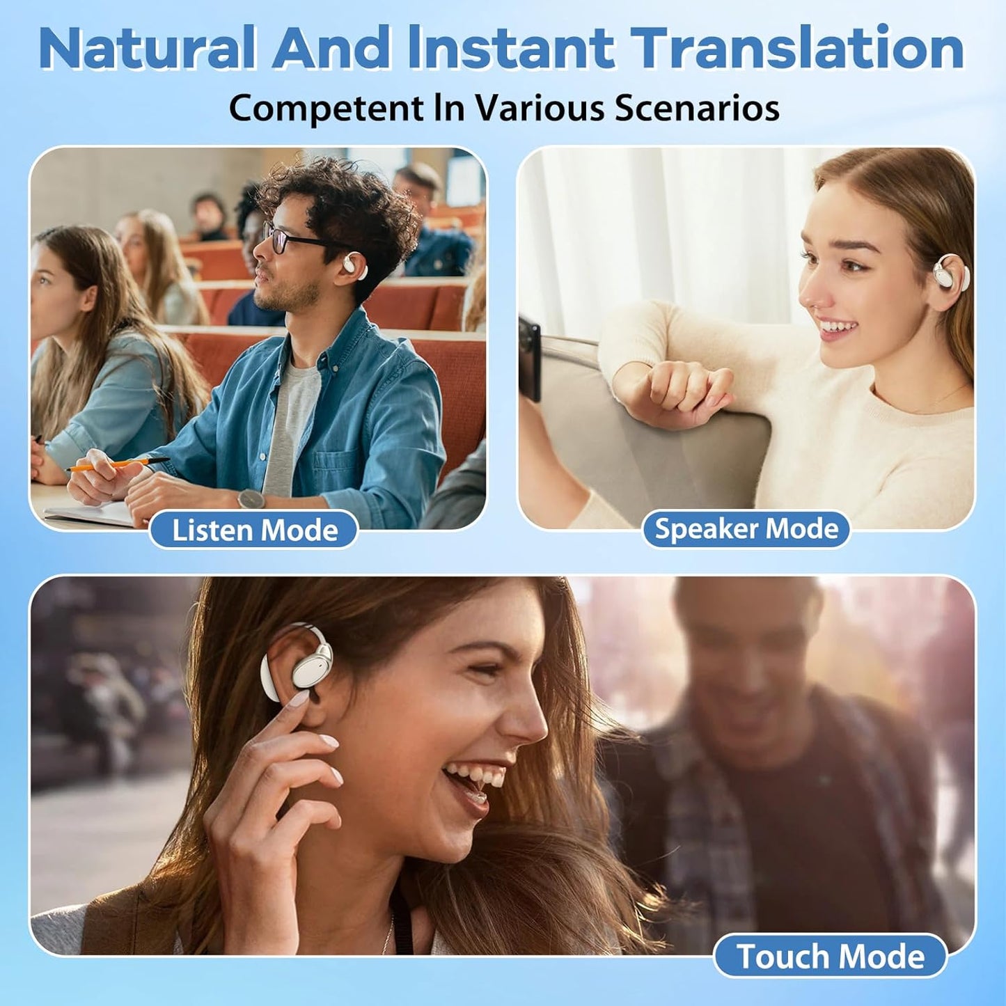 Auriculares traductores de idiomas VTrans 138 idiomas