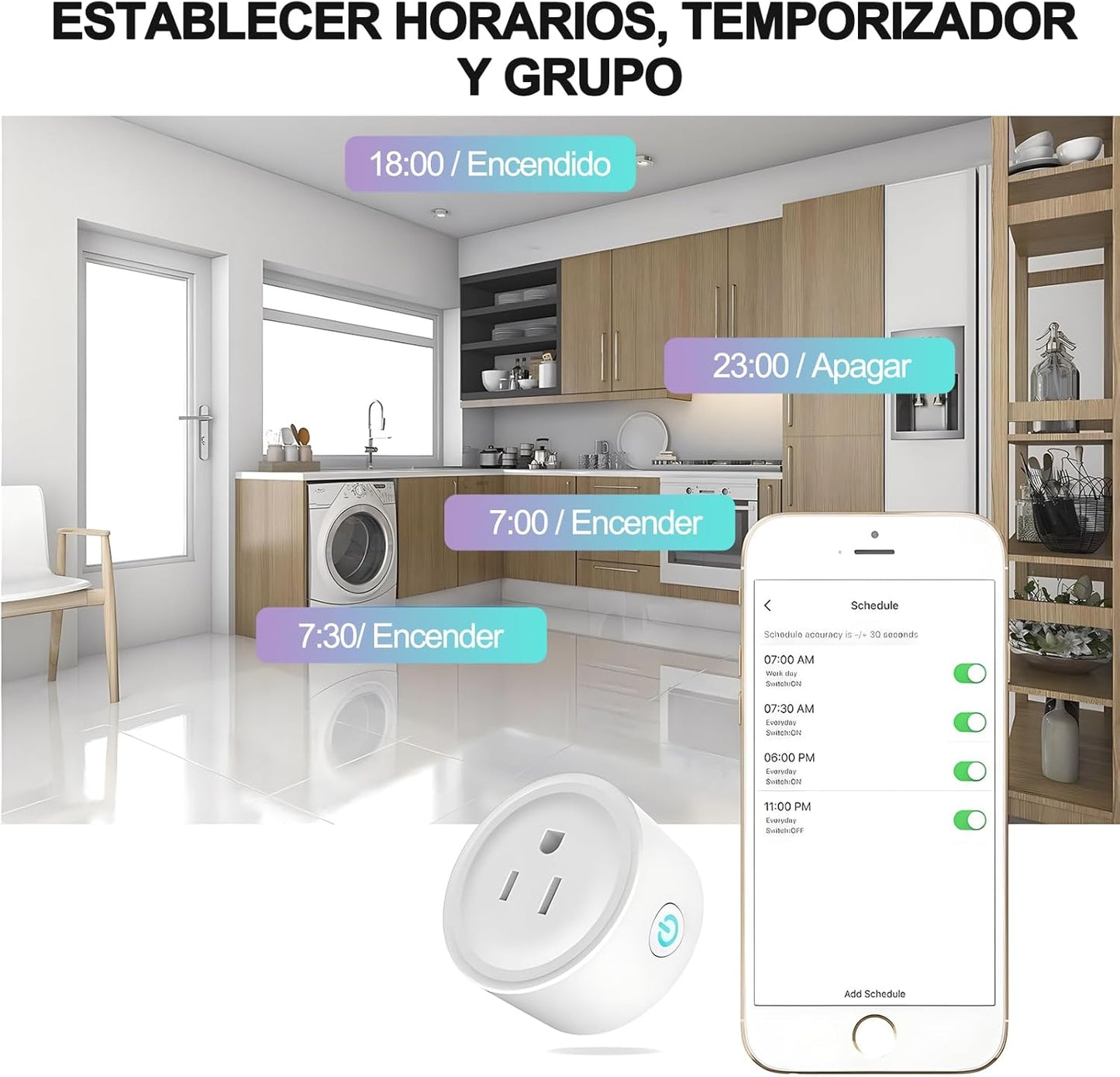 YOMYM - Wifi Smart Plug, Enchufe Inteligente Mini Outlets.