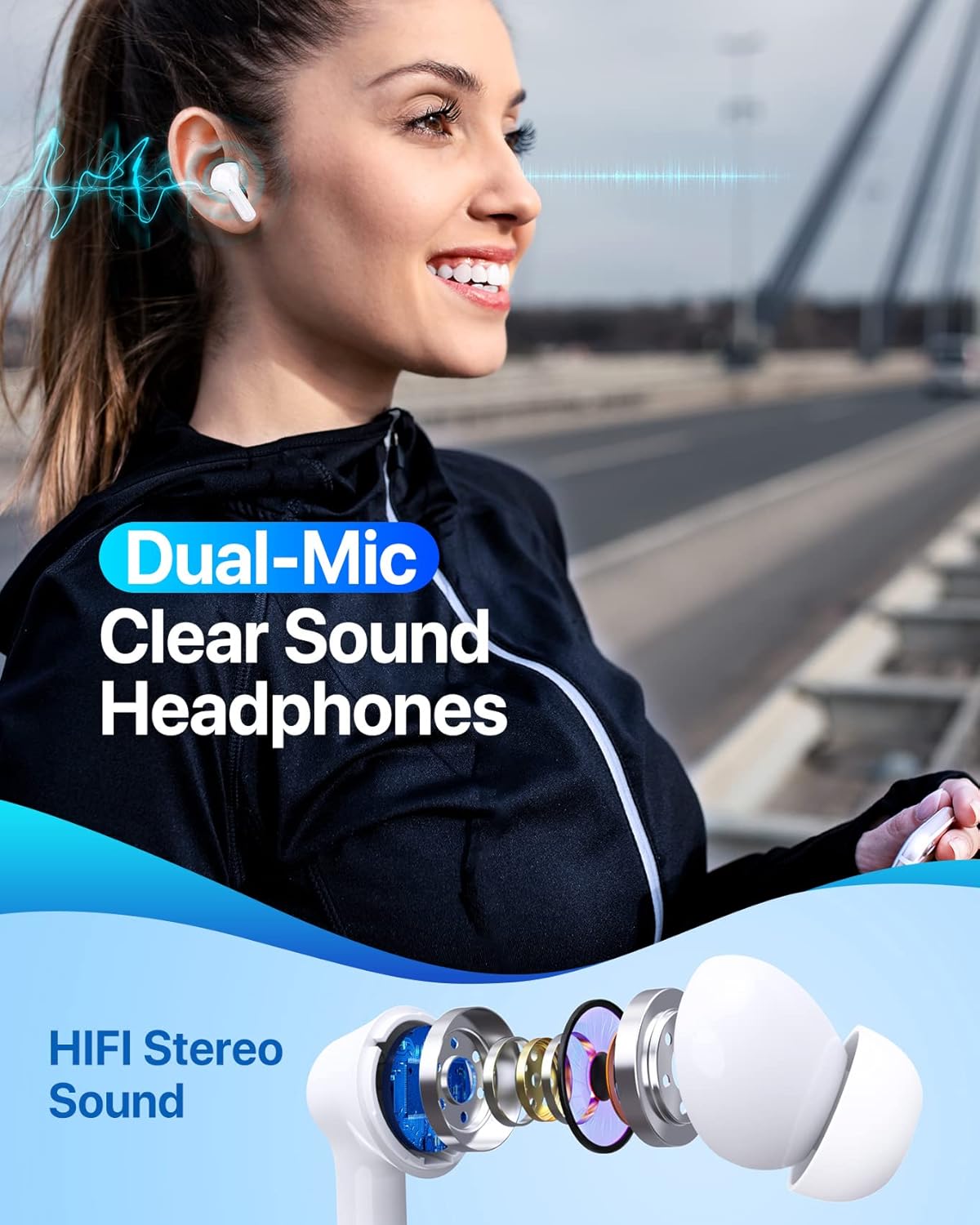 Auriculares inalámbricos Bluetooth IPX7