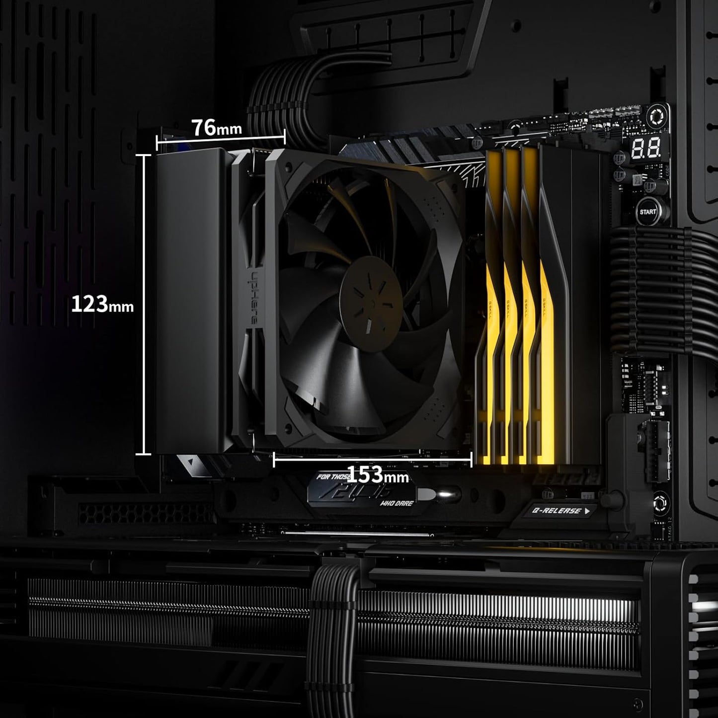 UpHere P4K Enfriador de aire de CPU de 0.236 in x 4 tubos de calor de cobre