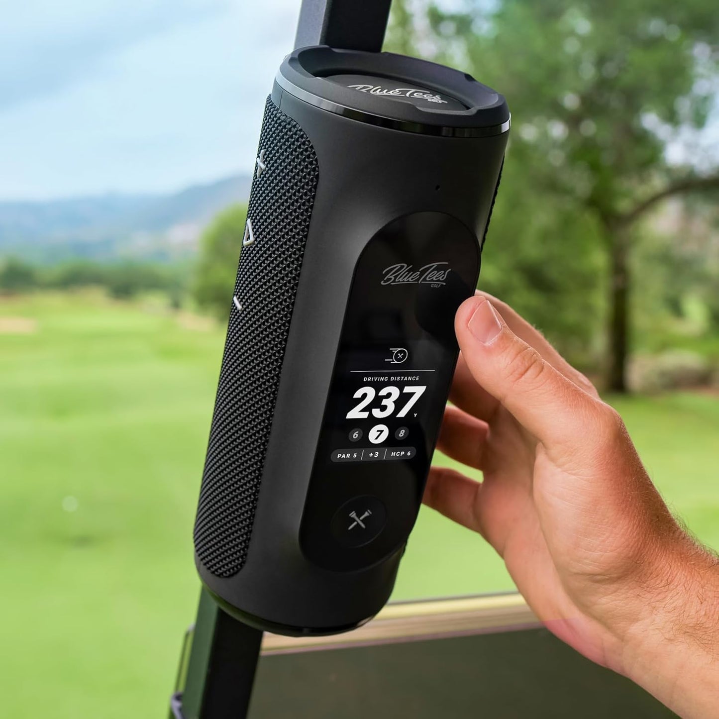 Bocina, altavoz con visualización táctil, Blue Tees Golf Player.(USADO)