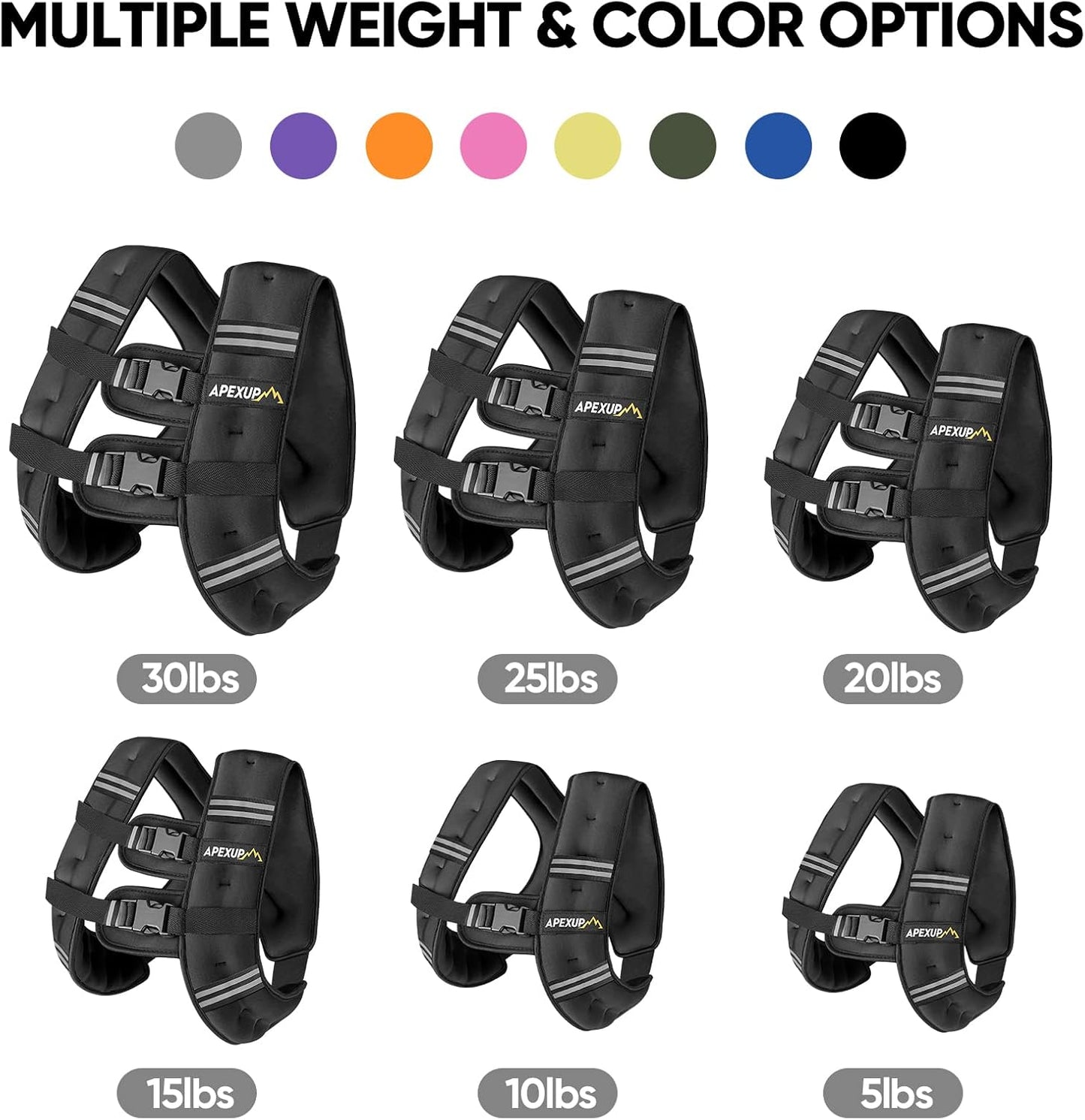 APEXUP - Chaleco con peso para entrenar, 10 libras