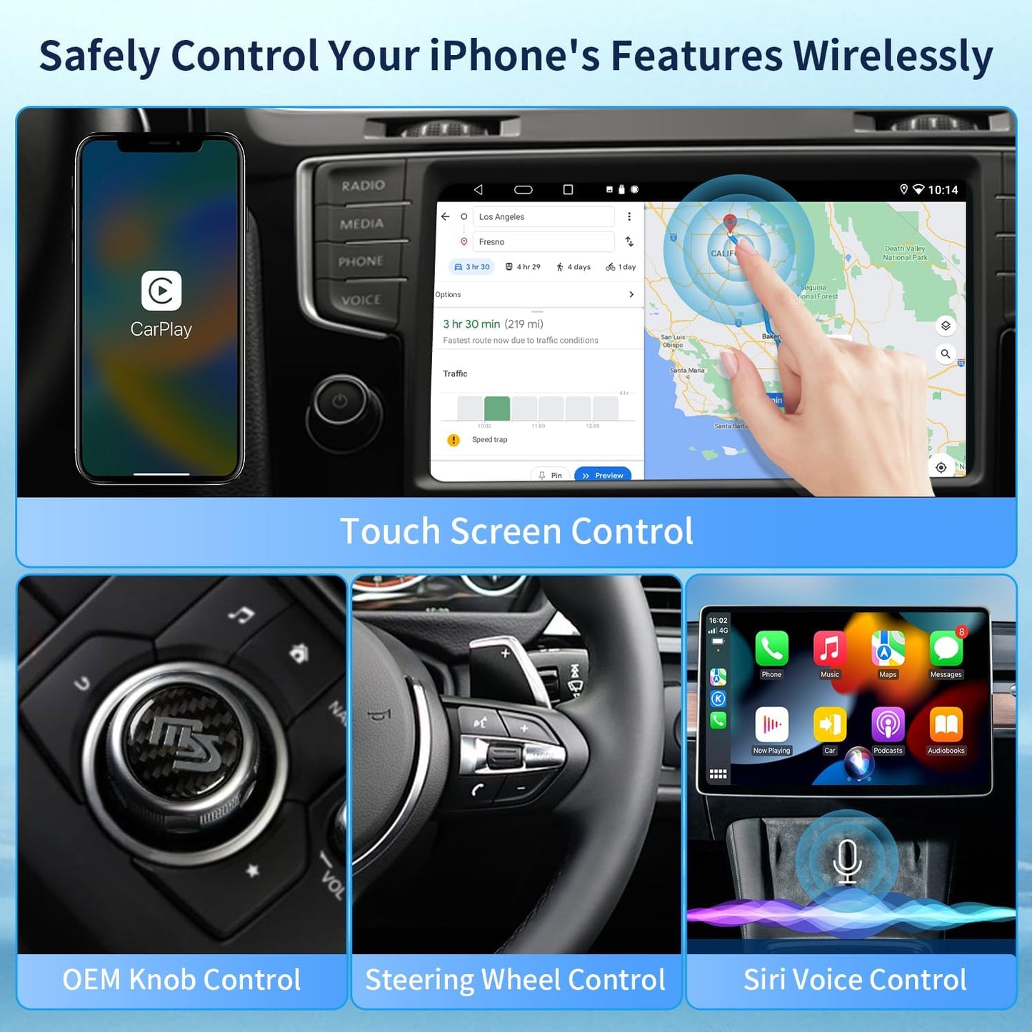 ACONACI Adaptador inalámbrico CarPlay 5.0, Coches carplay.