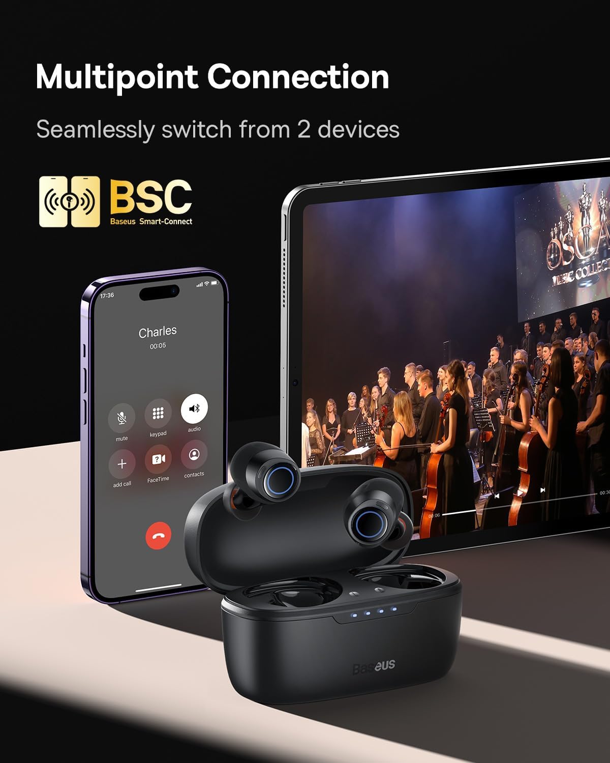Baseus Audifono Bluetooth inalámbricos Bowie MA10.