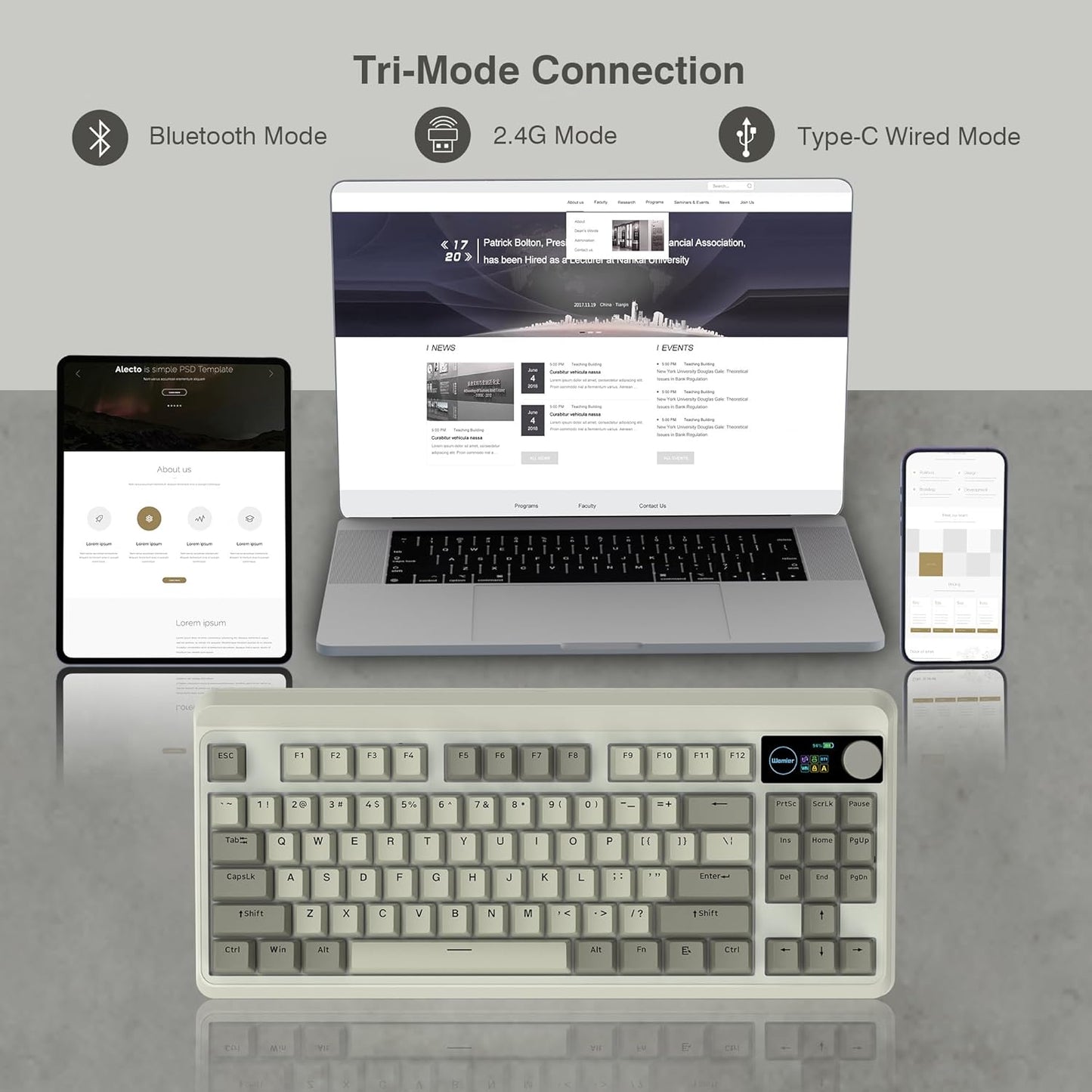 Womier Retro 75% Teclado para juegos con visualización OLED.