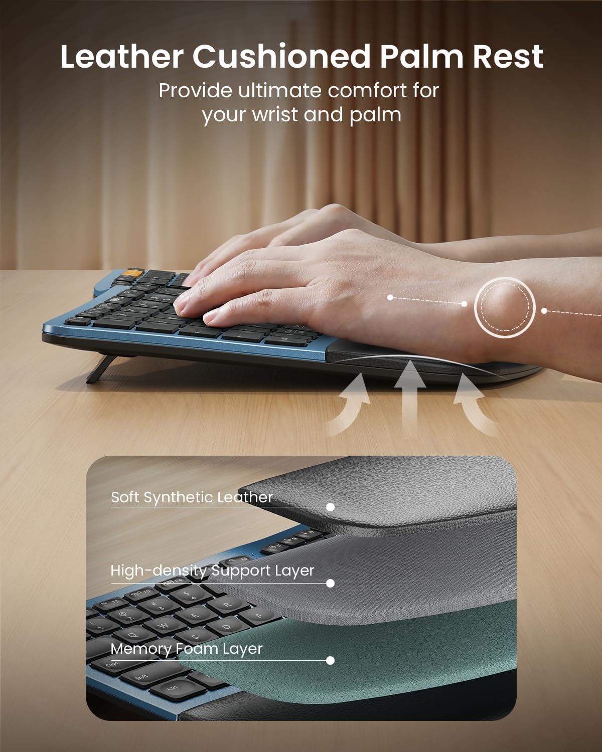TECLADO ERGONOMICO PROTOARC EK01 PLUS, INALAMBRICO.