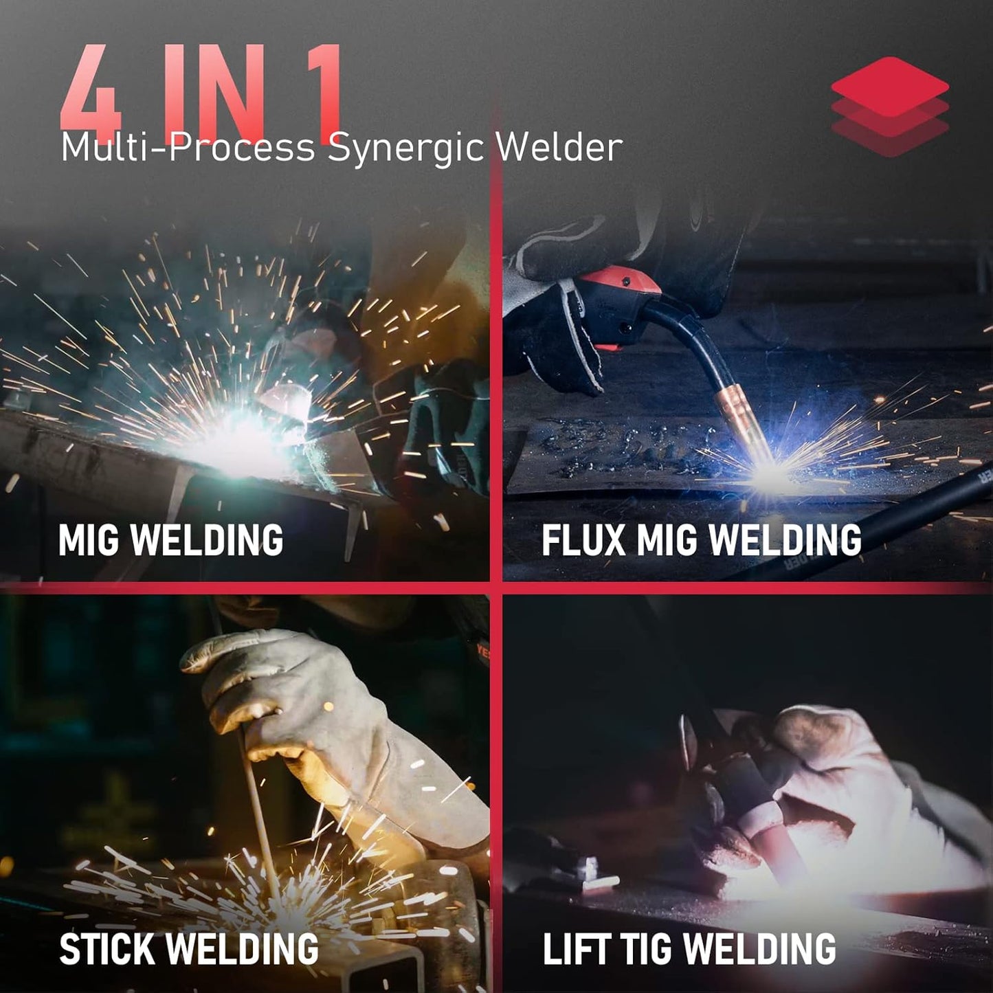 Soldador MIG de 160Amp, núcleo de flujo, MIG, Lift, TIG.(USADO)