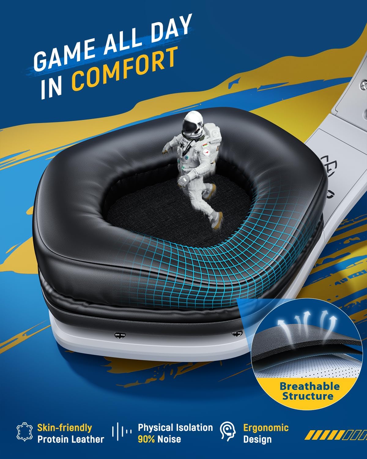 Tatybo Auriculares Inalámbricos para Juegos PC,PS5,PS4.