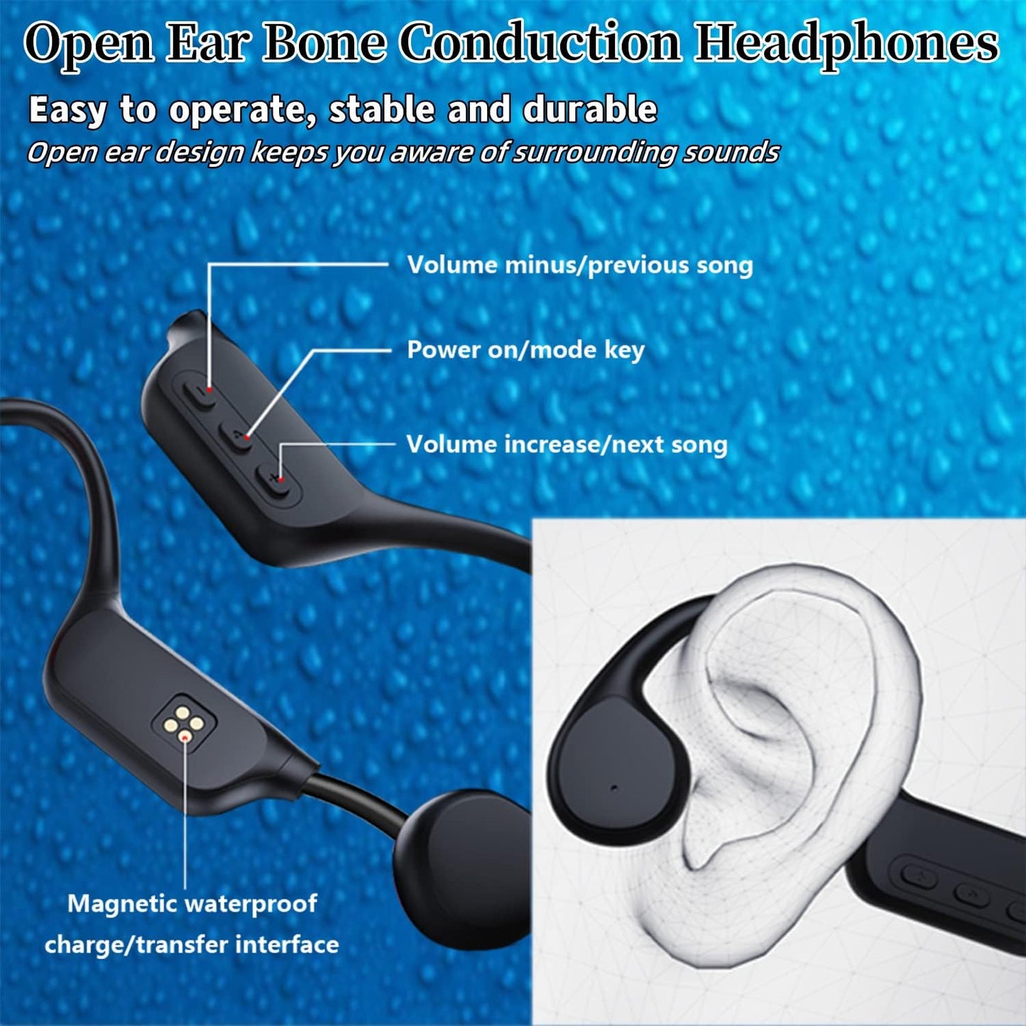 Auriculares de conducción ósea BXSWTU IPX8