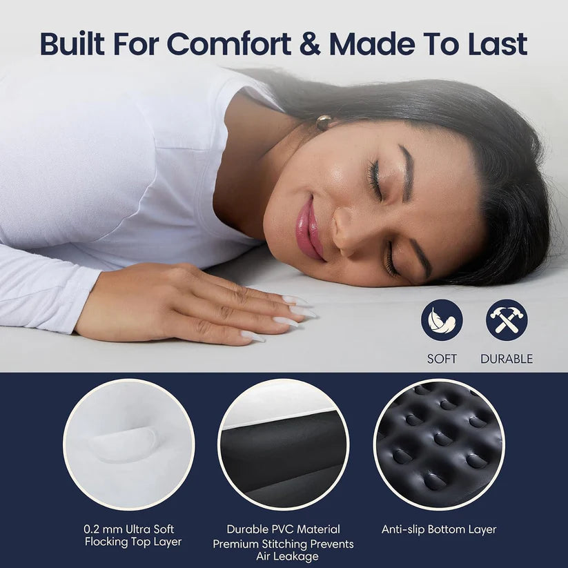 Colchón de aire Queen bomba incorporada 18"elevado (USADO)