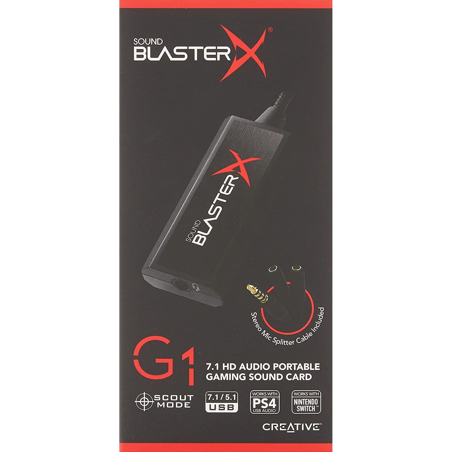 Tarjeta de sonido, Creative Sound BlasterX G1 7.1, Gaming USB.
