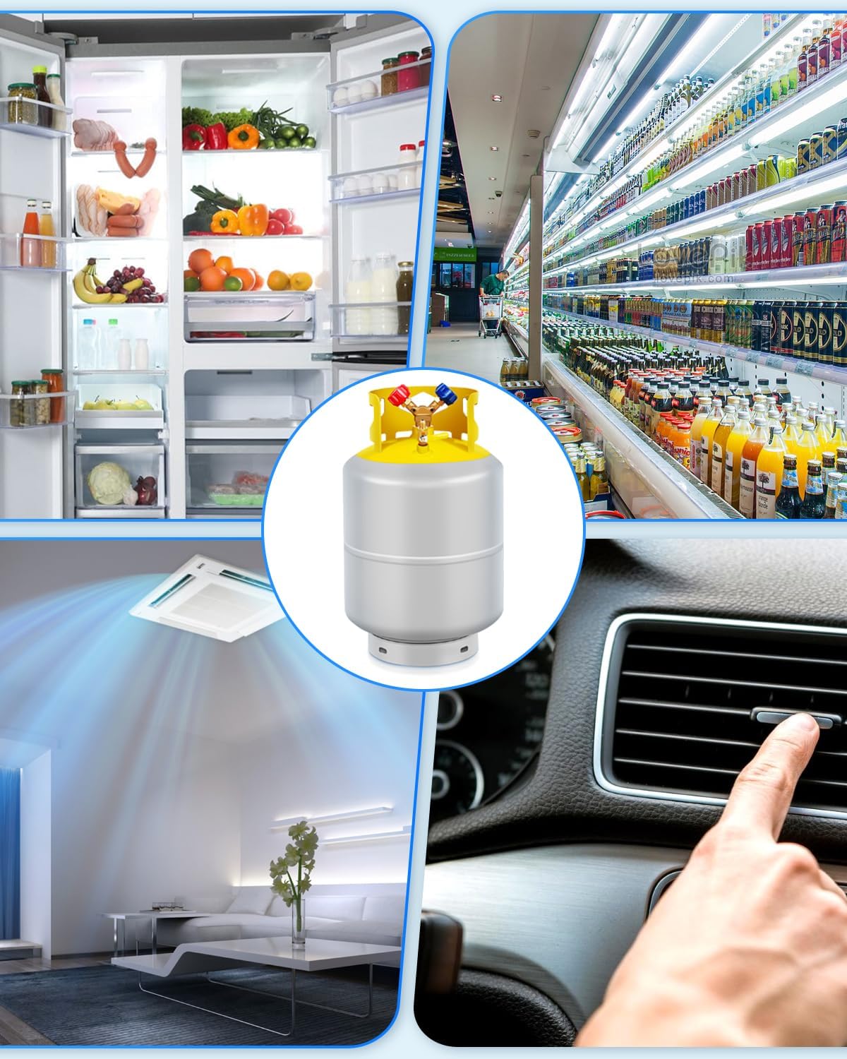 Tanque cilíndrico de recuperación de refrigerante con capacidad de 50lb