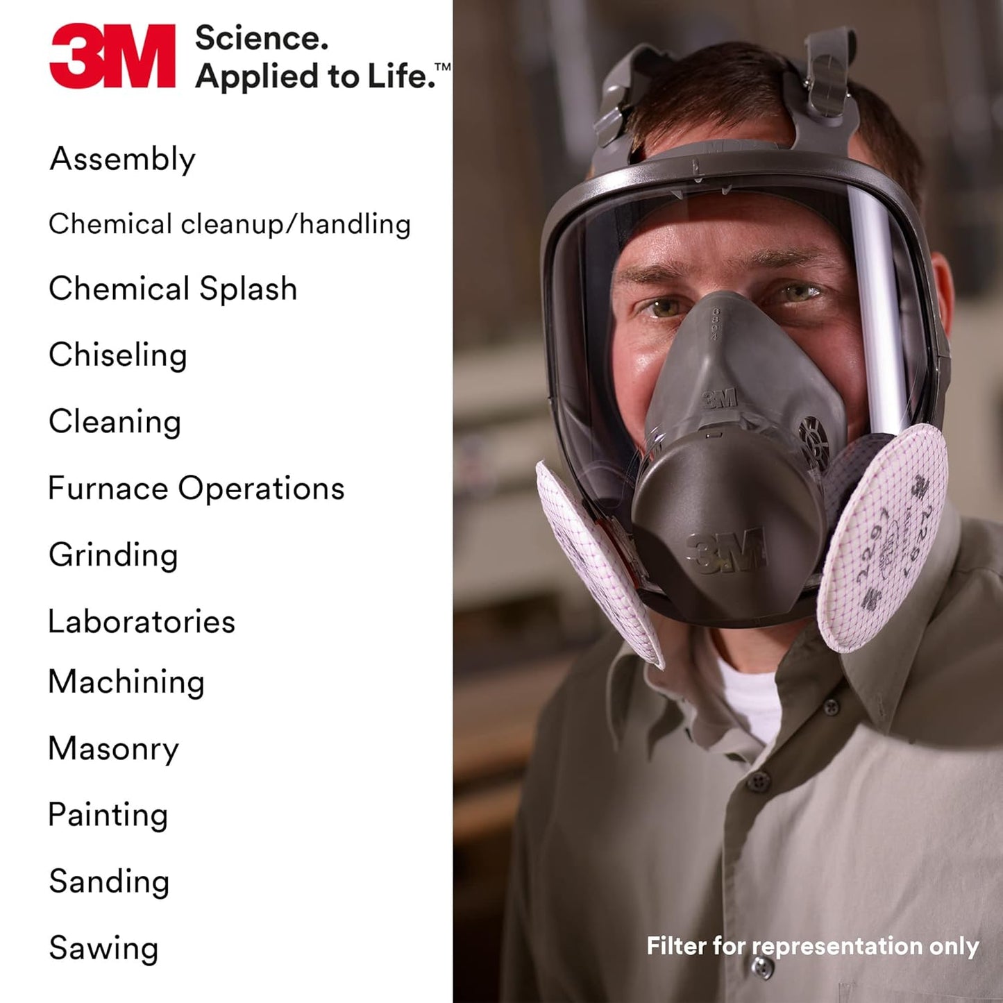 3M, Respirador reutilizable Full Facepiece, protección respiratoria. M