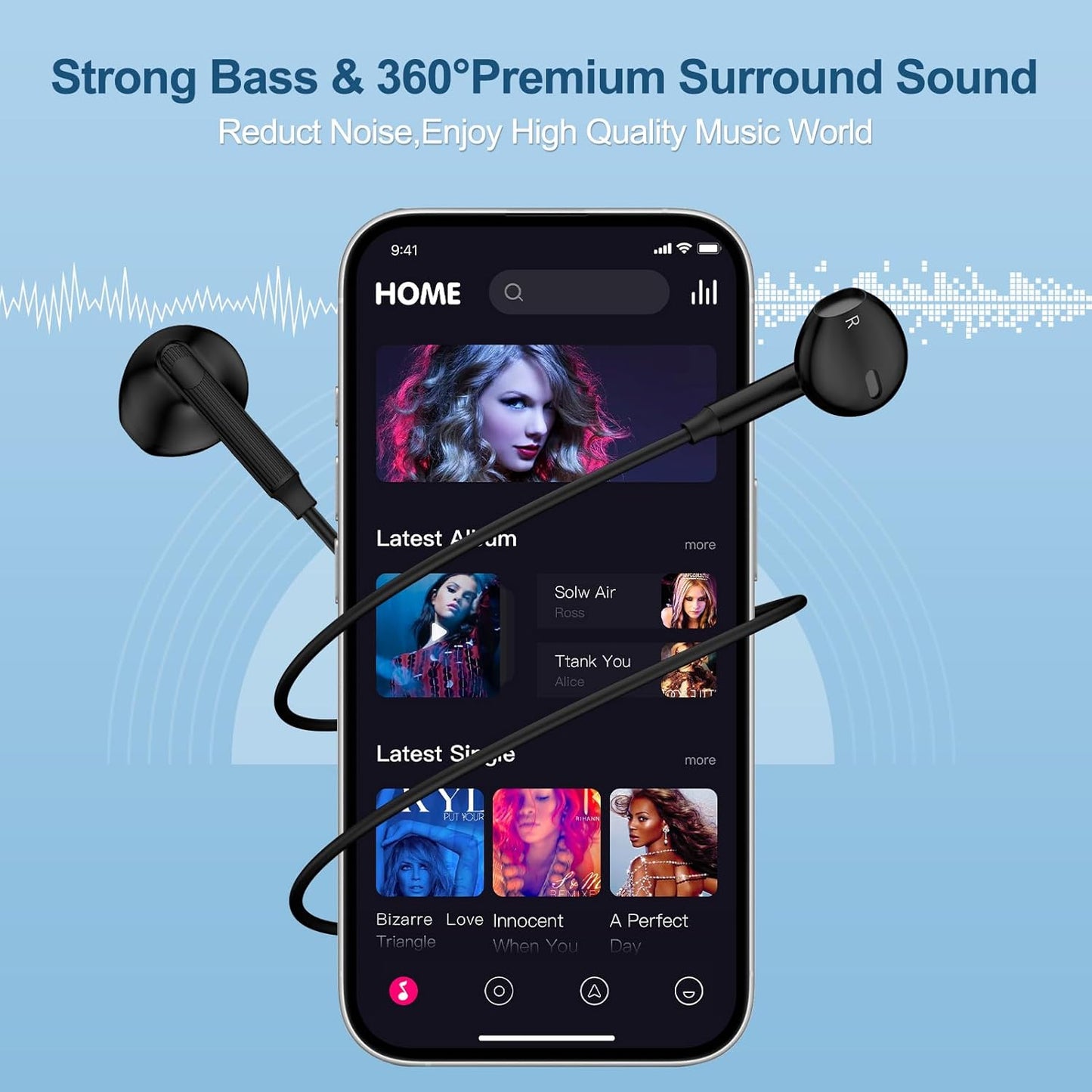 Auriculares tipo C con cable USB C ESC01