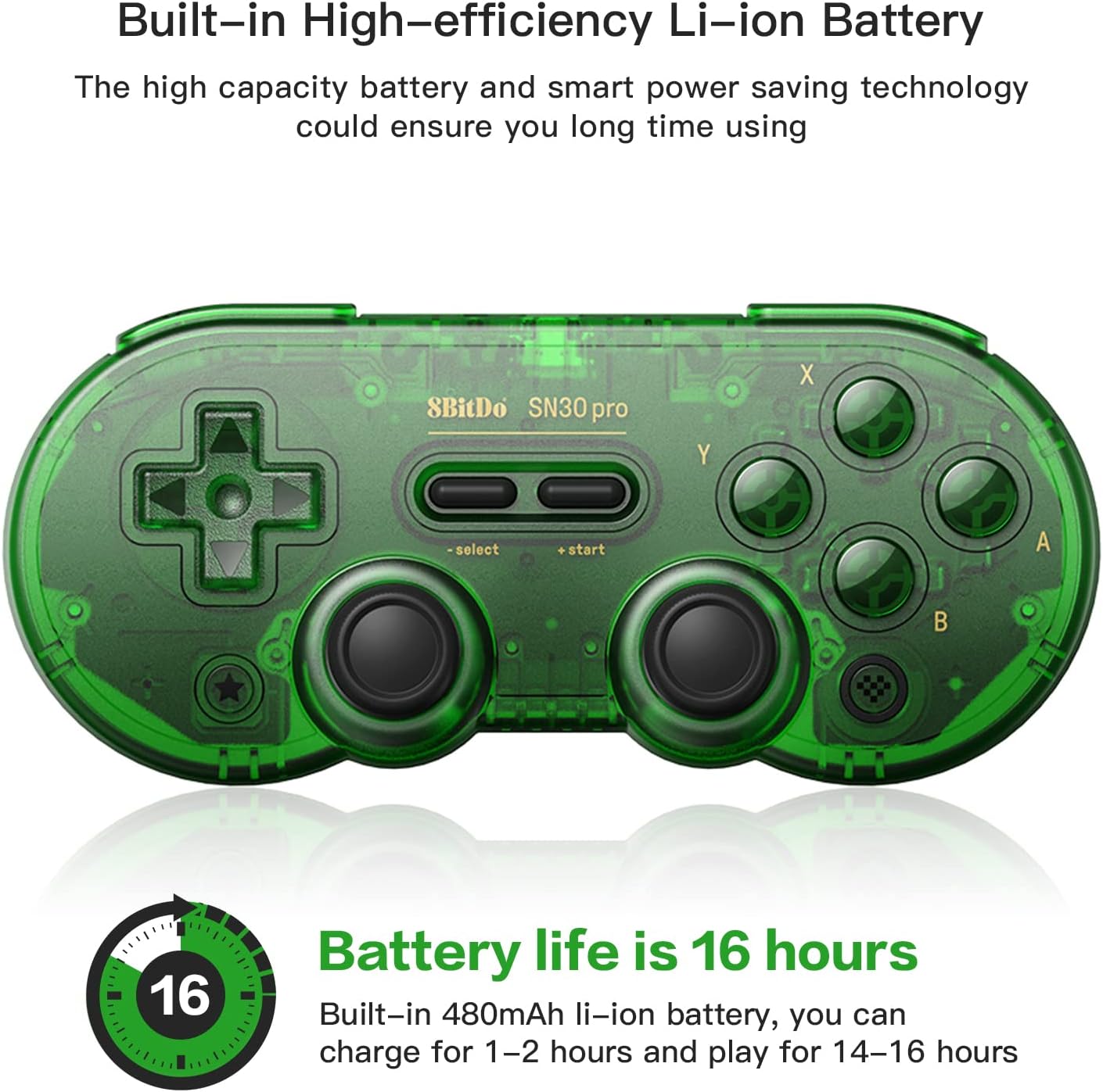 8Bitdo SN30 Pro Controlador inalámbrico Bluetooth con joysticks.
