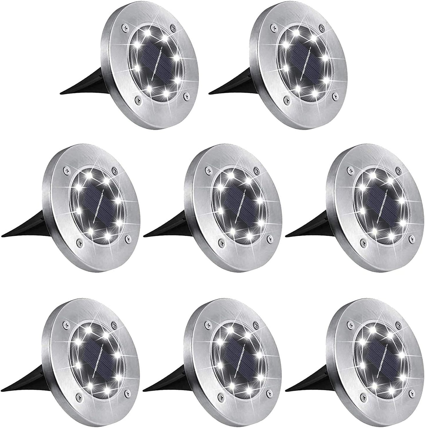 Luces solares de suelo para jardín, 8pcs, impermeables, 1.20V.