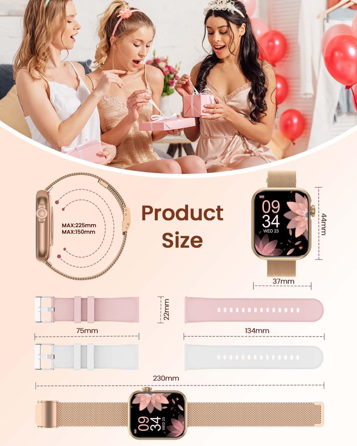 Reloj inteligente para mujer con función de teléfono