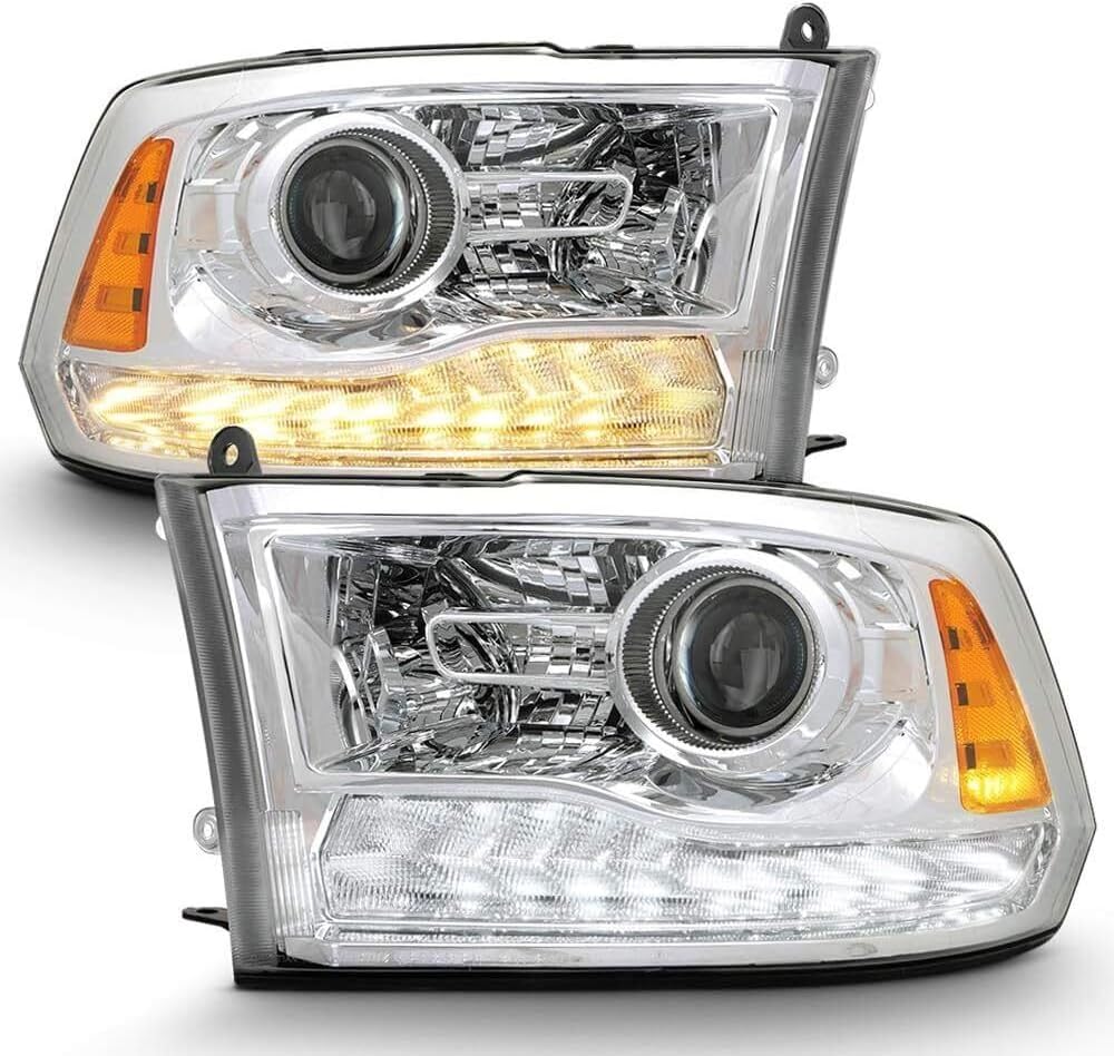 Faros delanteros LED halógenos Dodge Ram 1500 2500 3500 DETALLE
