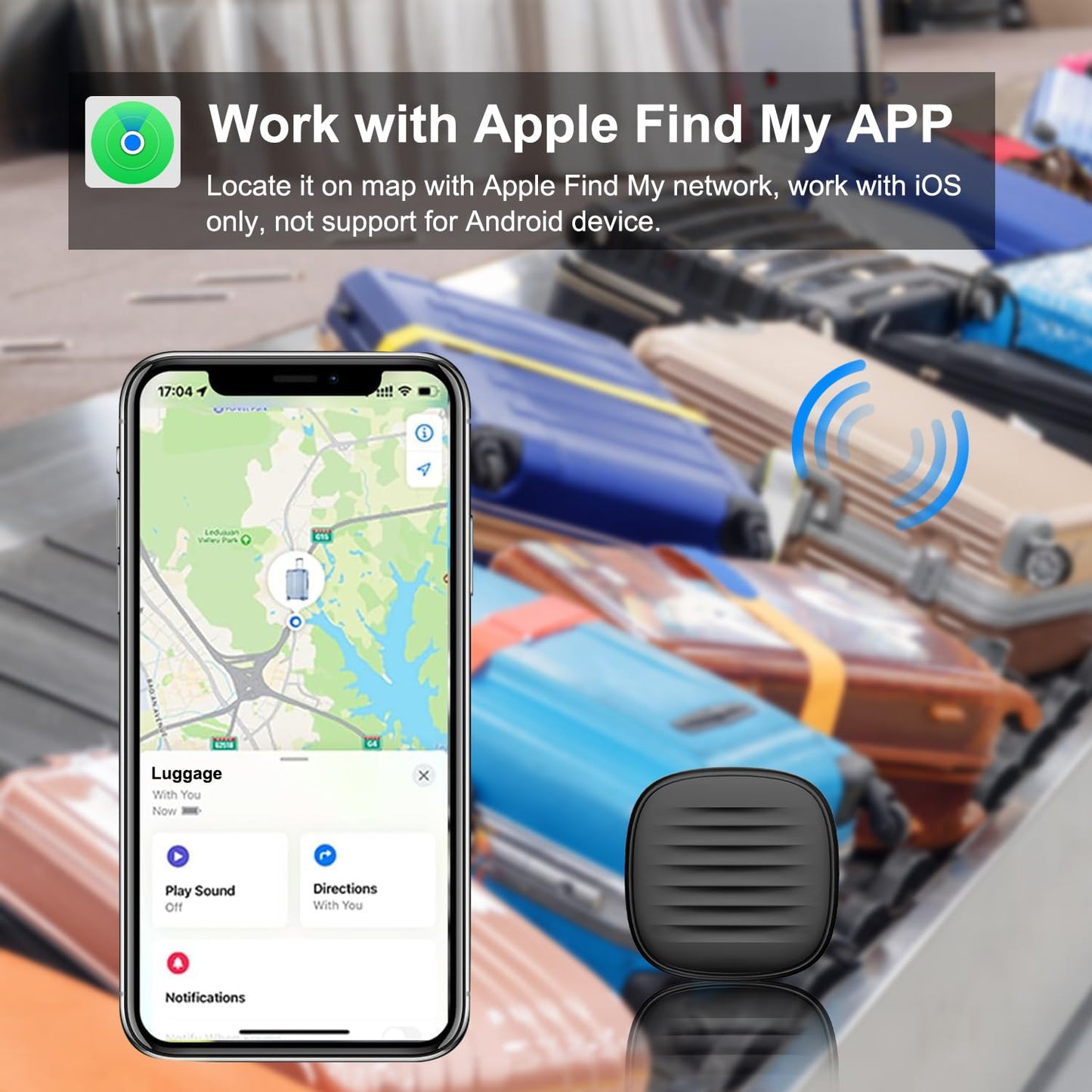 Rastreador inteligente compatible con Apple Find My