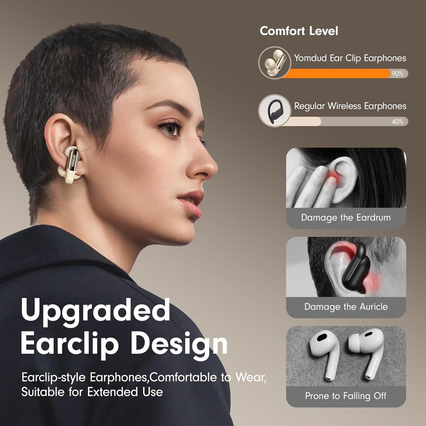 Auriculares ultra abiertos Bluetooth 5.4 con clip ligero (USADO)