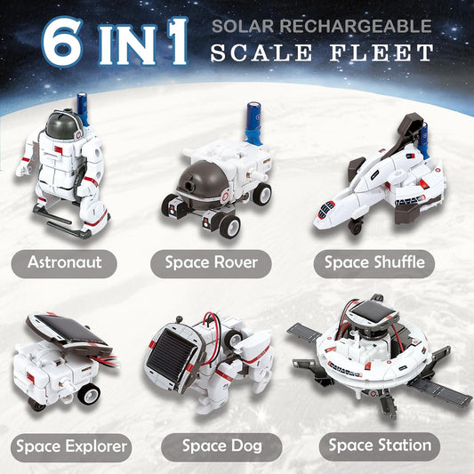 Kit de construcción de robot solar 6 en 1 para niños (USADO)