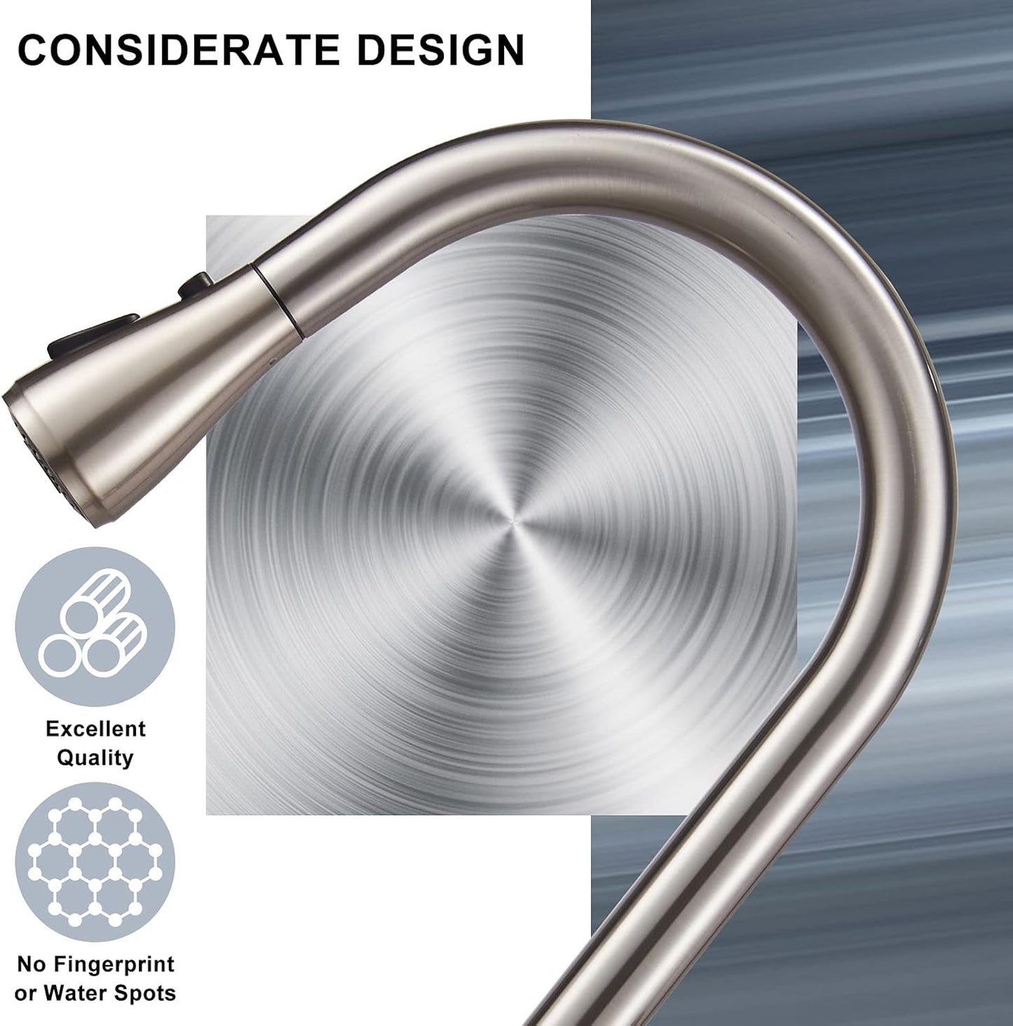 Grifo de cocina moderno con rociador extraíble de una sola manija.