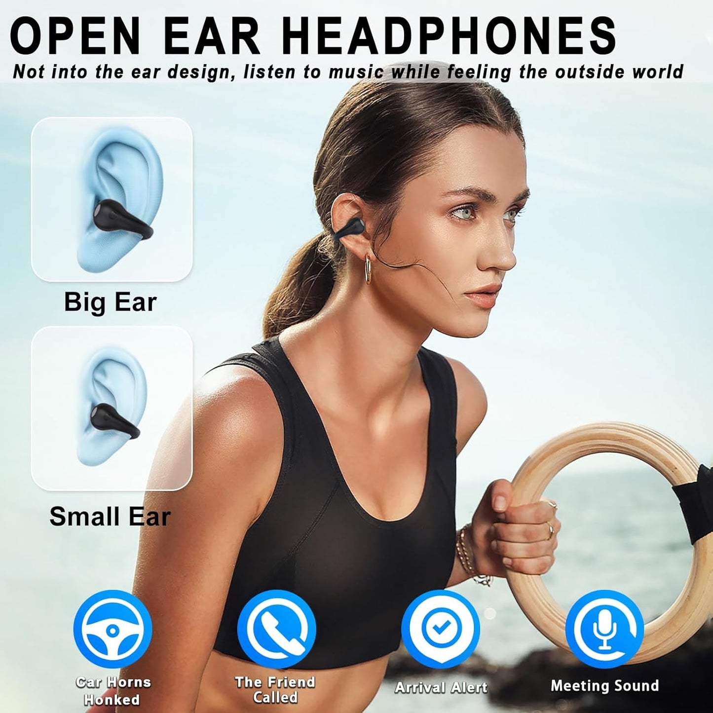 Auriculares YYK-Q71 De Conducción Ósea Abierta Bluetooth Gris